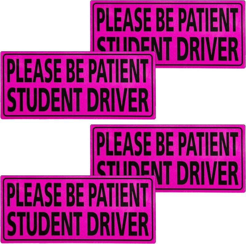 BFXM 4 PCS Student Driver Magnet for Car, New Driver Magnet for Car, Please Be Patient Funny Magnetic Student Driver,Reusable Movable Reflective Safety Warning Bumper Magnets - Image 1